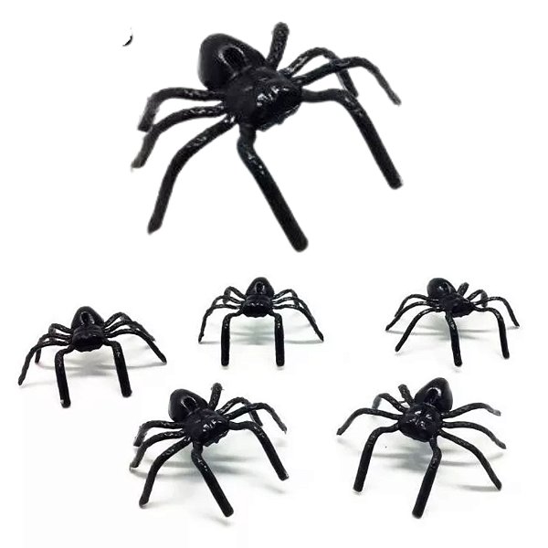 Kit 40 Aranhas De Plástico Brincadeira Divertida Susto Preta
