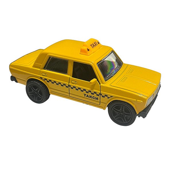 Miniatura Taxi Sedan Americano Carro Coleção Abre Portas Colecionável