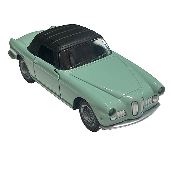 Miniatura BMW 503 Cabriolet Verde Clássica Carro Retrô Escala 1:32 Metal Fricção Abre Portas