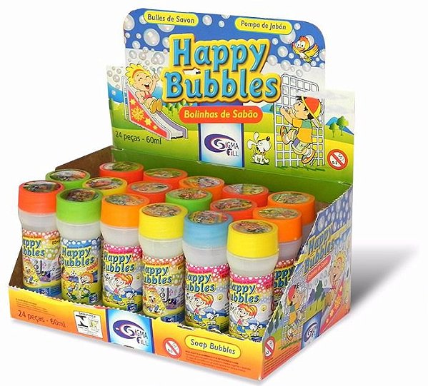 Caixa 24 Bolha de Sabão Aniversário Lembrancinha