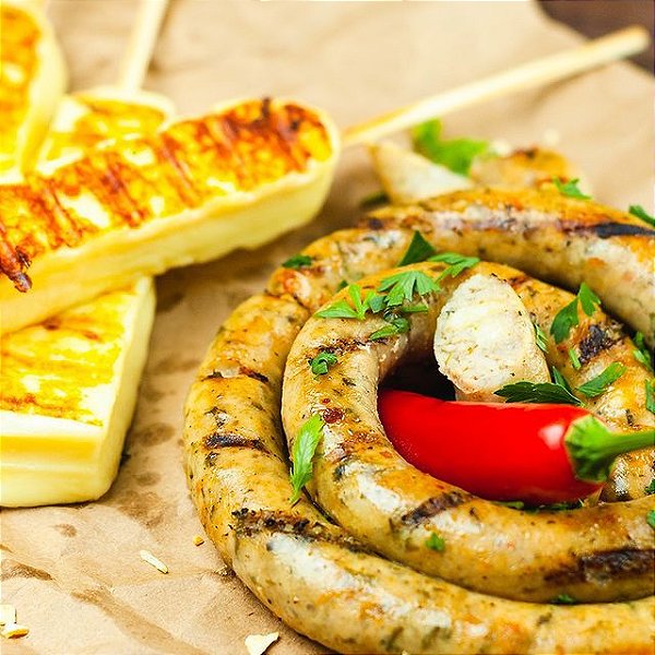 Linguiça de Frango Recheada com Queijo Coalho - 450 gramas