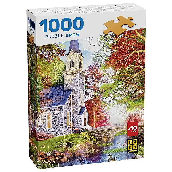 Puzzle 1000 pecas Igreja na Floresta