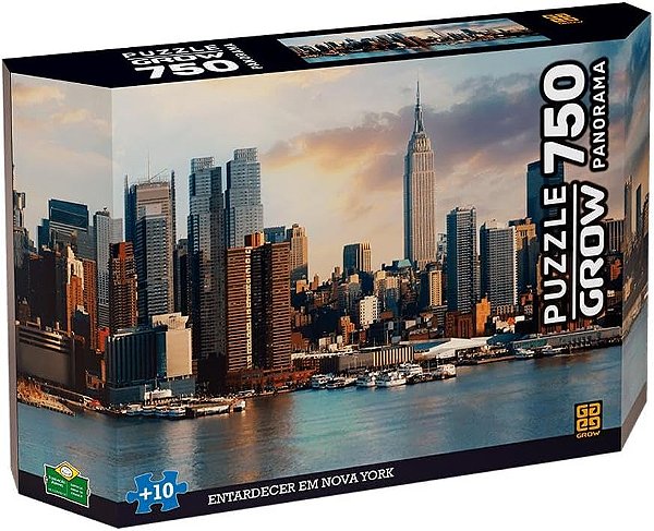 Quebra-cabeca 750 pecas Panorama Entardecer em Nova York