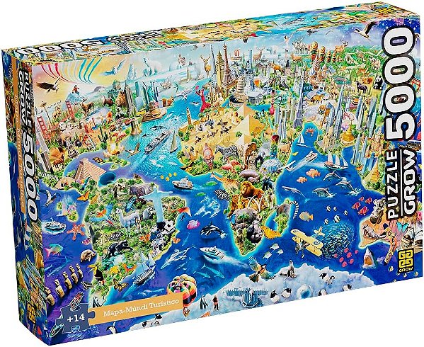 Puzzle 5000 peças Mapa-Múndi Turístico