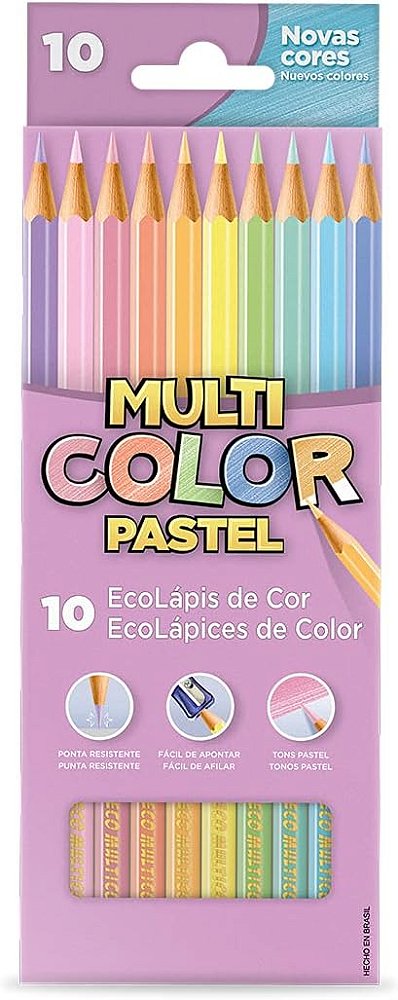 ECOLAPIS COR PASTEL MULTICOLOR 10 CORES