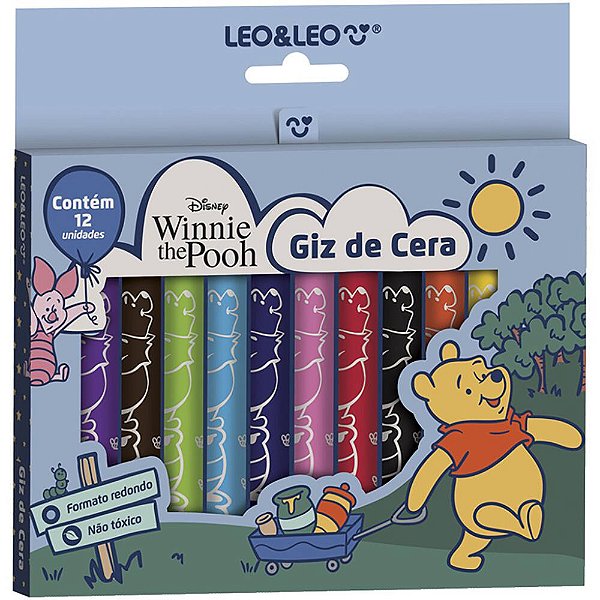 GIZ DE CERA URSINHO POOH CAIXA C/ 12 CORES LEO&amp;LEO