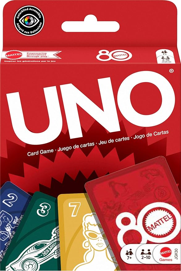 JOGO DE CARTAS UNO 80TH MATTEL UNIDADE JGK30 - MATTEL
