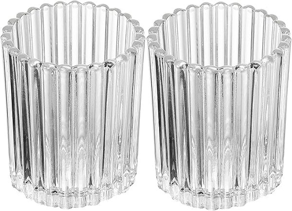 CONJUNTO 2 PORTA VELAS LINES VIDRO