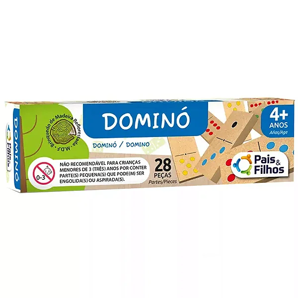 DOMINO PINGOS COLORIDOS EM MADEIRA - PAIS E FILHOS