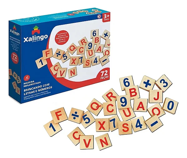 BRINQUEDO PEDAGOGICO MADEIRA BRINCANDO COM AS LETRAS 36PCS. UNIDADE 5269-8 - XALINGO