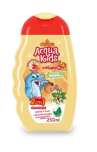 Shampoo Infntil Acqua Kids 250ml 2 em 1 Maçã e Camomila