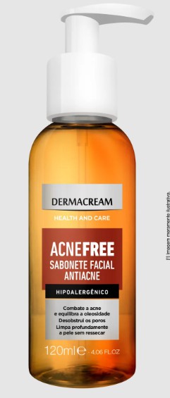 Sabonete Liquido Facial Dermacream 120ml Antiacne