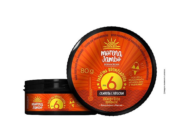 Parafina Bronzeadora Dermacream Morena Jambo Cenoura e Urucum FPS 6 - 80g