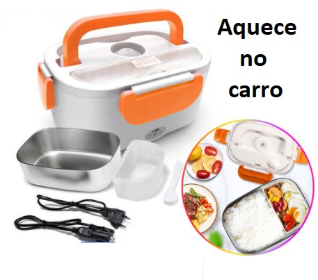 Marmita Eletrica Automatica 12v Para Carro Taxi Uber Lancheira Termica Com Divisorias Lunch Box