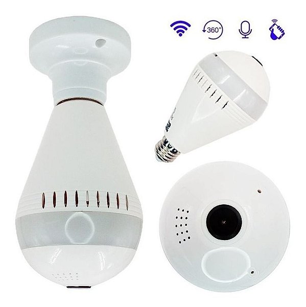 STO653 - Lâmpada Espiã Com Camera E Luz De Led Wifi HD