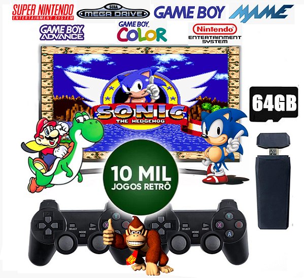 Video Game Stick Novo Super Mini Plus Retrobox 10 mil Jogos 2 controles sem fio Frete Gratis Super Nintendo Mega Drive Game Boy Fliperama