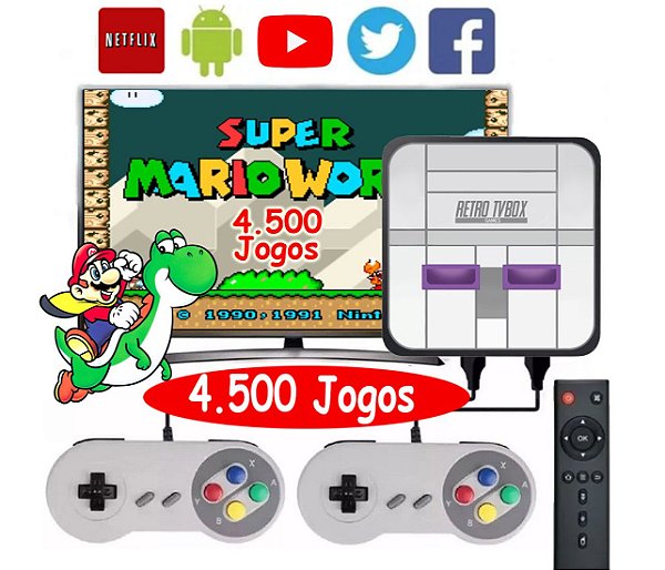 Video Game Tvbox Novo Super Mini Retrobox 4500 Jogos Frete Gratis Super Nintendo Mega Drive Neo 0917