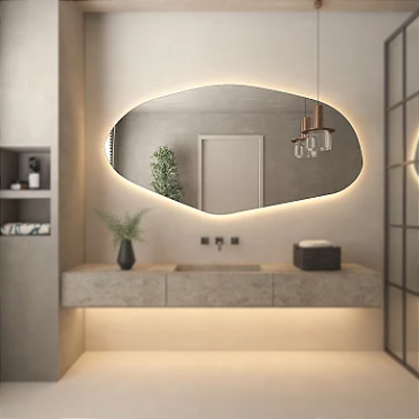 Espelho irregular Orgânico com LED e sem LED