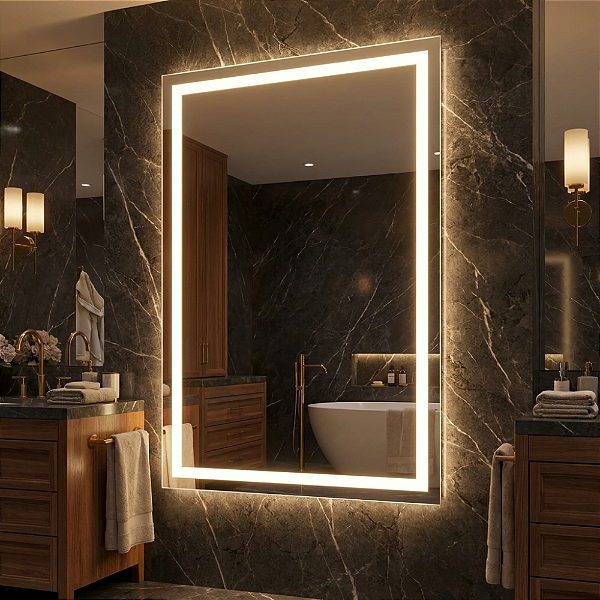 Espelho Vertical com 2 Luzes de LED + Touch Screen