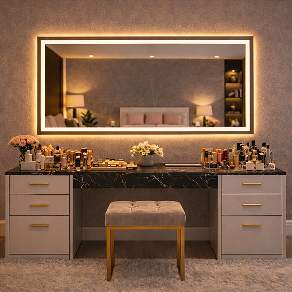 ESPELHO PARA PENTEADEIRA COM LED E TOUCH SCREEN