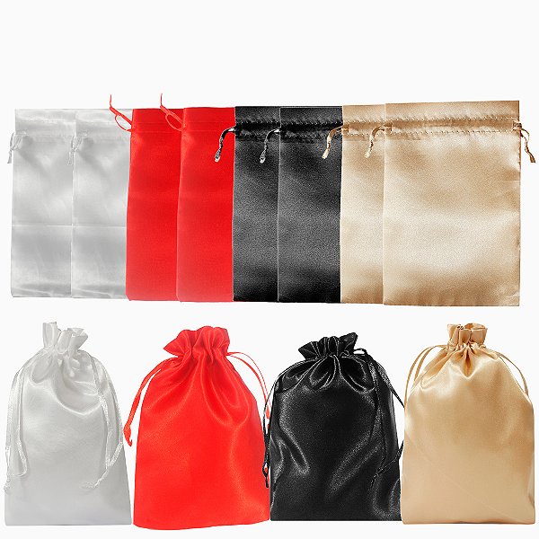 10 unidades de Saquinho de Cetim Tamanho 10x15 cm