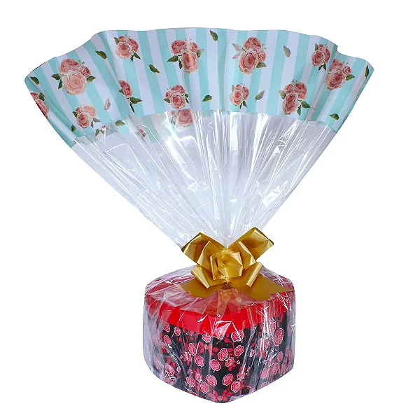 Kit com 25 Sacos Para Cesta Rose Garden Tamanho 80x90 cm