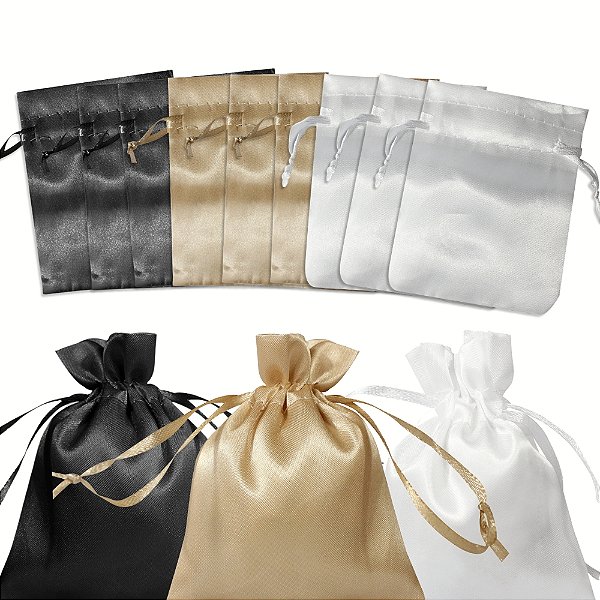 10 unidades de Saquinho de Cetim Tamanho 7x9cm