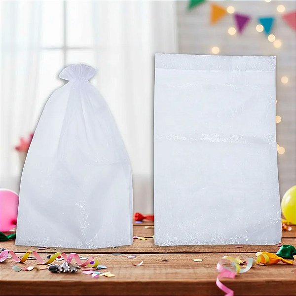 Saquinho de Organza Tamanho 20x30 cm pacote com 10 unidades Diversas Cores