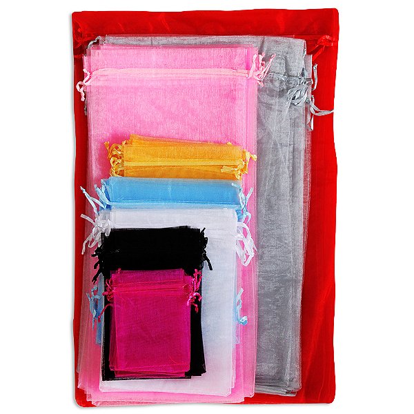Saquinho de Organza, 18x40 cm, pacote com 10 unidades