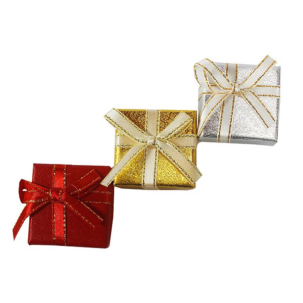 Kit 24 unidades Caixinha De Presente para Anel Tamanho 4x4cm