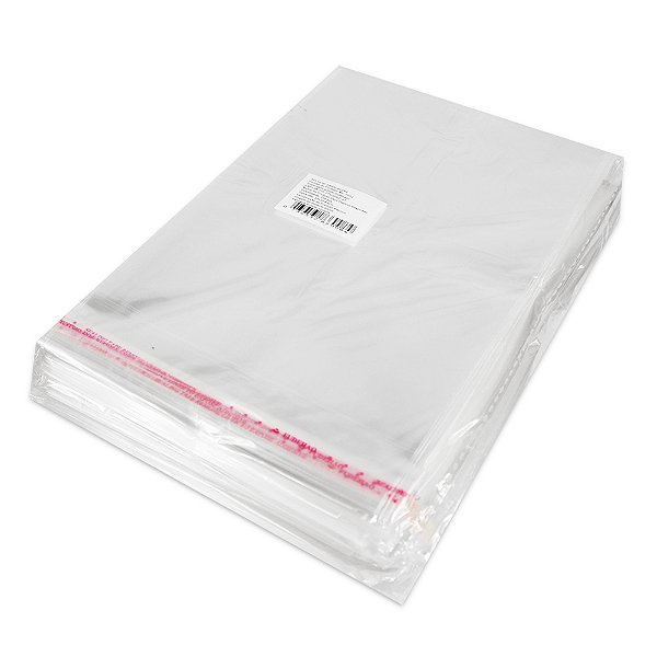 Saco Plastico Adesivado sem solapa, 15x20 cm. Pacote com 1.000 unidades
