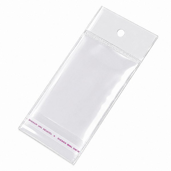 Saco Plástico Adesivado com Solapa 5x8 cm - 100 unidades