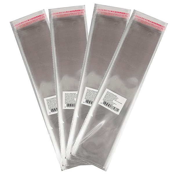 1000 Unidades saco Plástico Adesivado com Solapa 6x25+3 cm