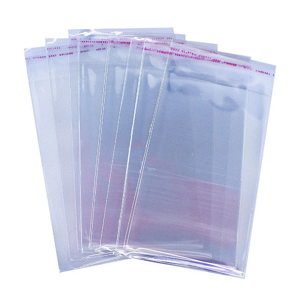Saco Adesivado Transparente Autocolante 10x17 cm Com 100 un