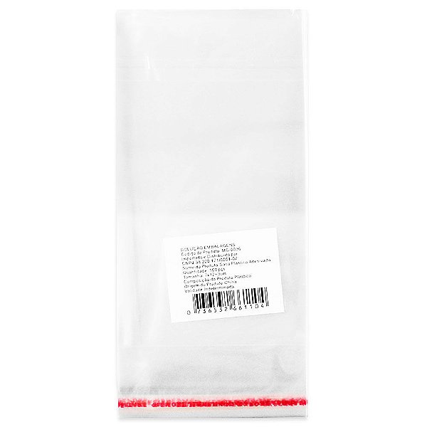 100 Unidades saco Plástico Adesivado SEM Solapa 7x12+3 cm