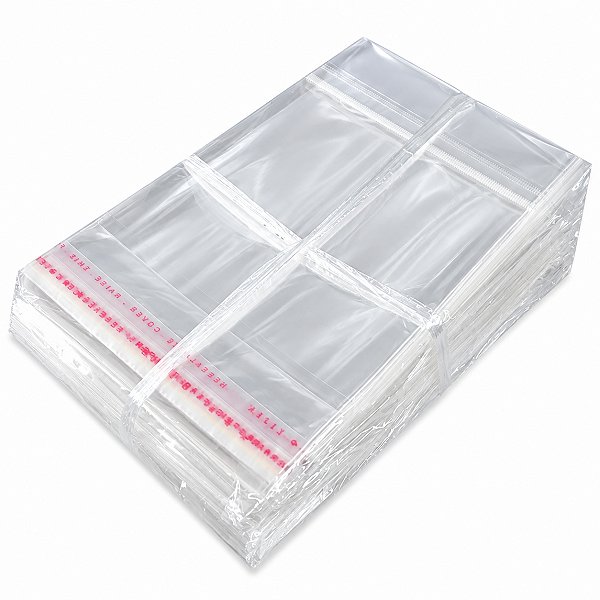 1000 Unidades saco Plástico Adesivado com Solapa 9x9+3 cm