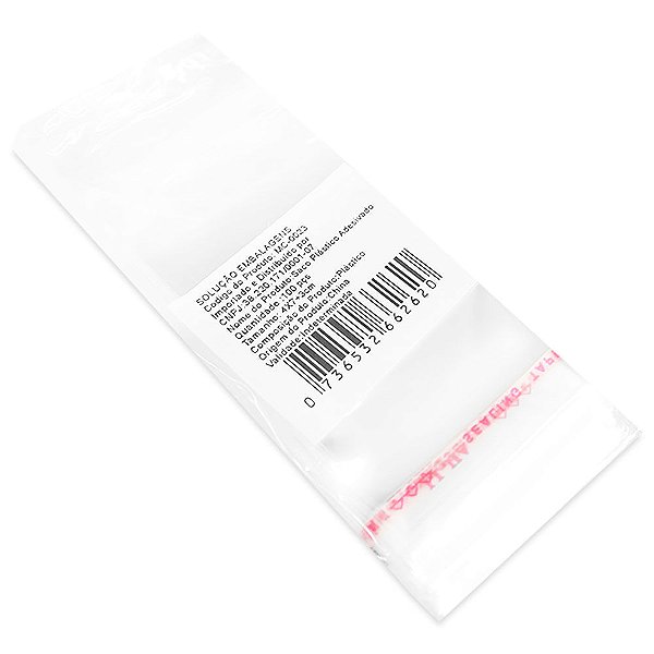 100 Unidades saco Plástico Adesivado sem Solapa 4x7 cm