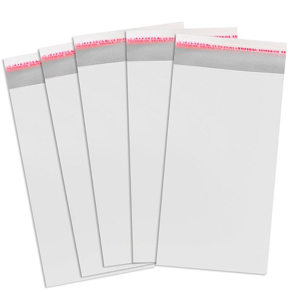 100 Unidades saco Plástico Adesivado sem Solapa 5x8 cm