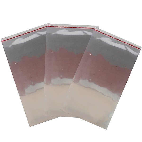 100 Unidades saco Plástico Adesivado sem solapa 20x30