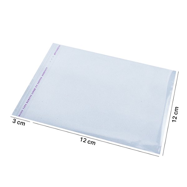 Saco Adesivado Transparente Autocolante 12x12cm Com 100 un