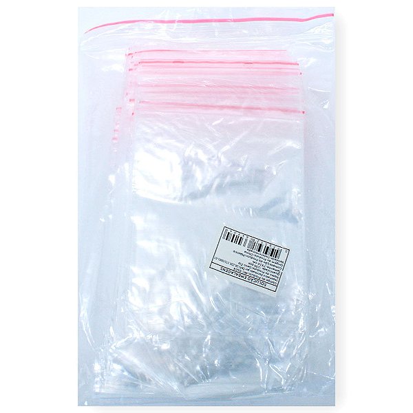 Saco Zip Lock 7x10 cm, 100 unidades Transparente Zip Lock