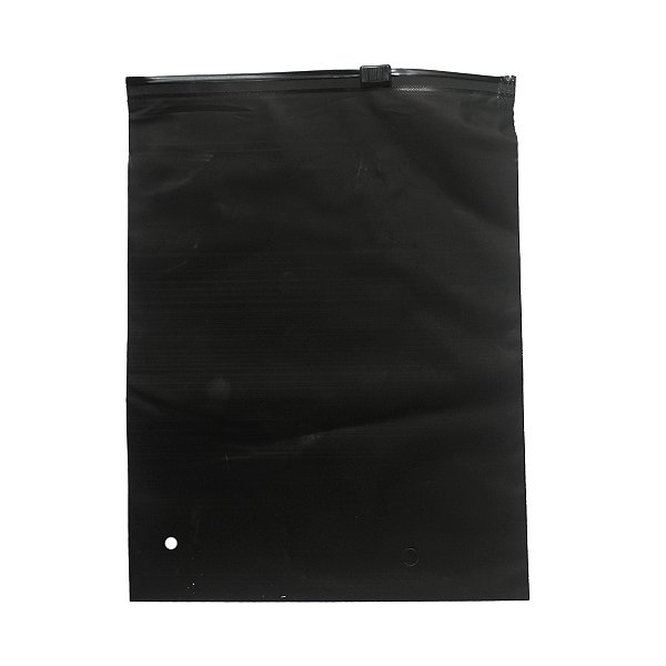 Kit 50 unidades Saco Zíper Trilho Preto 20X30cm