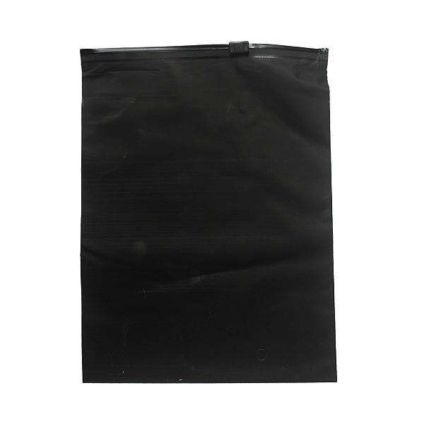 Kit 50 unidades Saco Zíper Trilho Preto 15x20cm