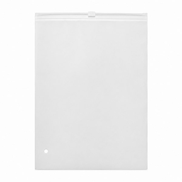 Saco Plástico Trilho Ziper Branco fosco 50 unidades 20x30 cm