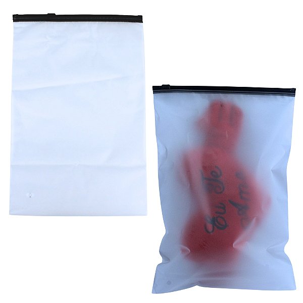 Kit 50 unidades Saco Ziper Trilho Preto fosco 20x30cm