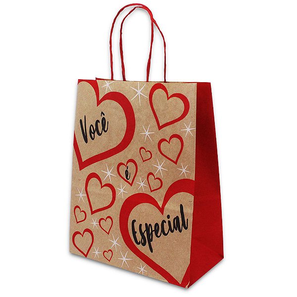 Kit 10 Sacola Kraft Para Presente Você é Espcial 21,5x17,5x8,5cm