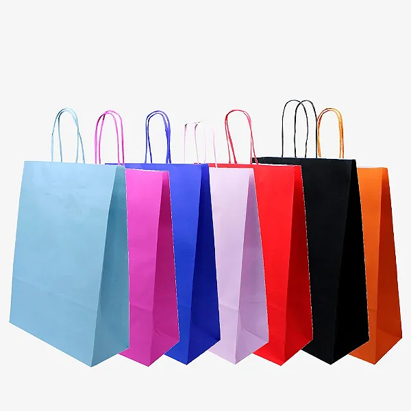 Kit 10 unidades de Sacola Kraft para Presente 16x13,5x8 cm