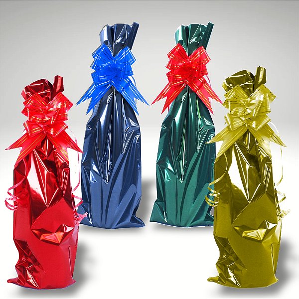 Kit 50 Sacos Laminados Para Garrafa Tam 15x44 Embalagem Para Garrafas