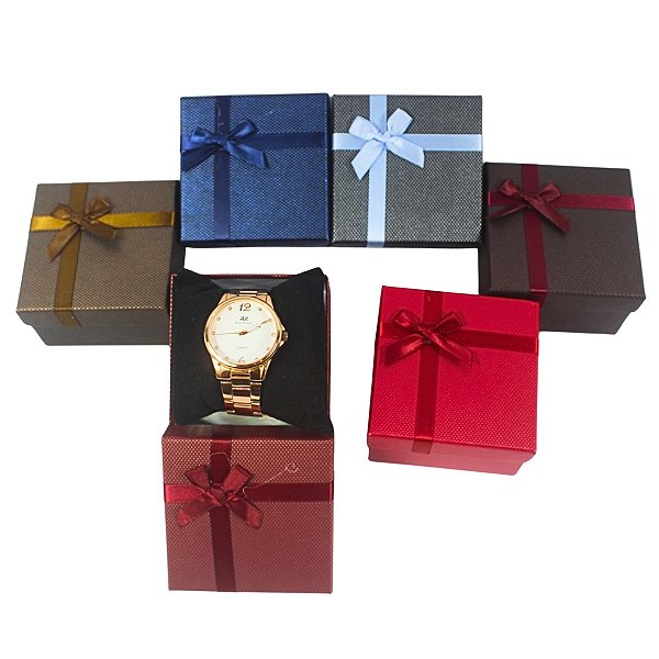 Kit 6 Caixa para Relógio Tam. 9x9cm Cores Mix