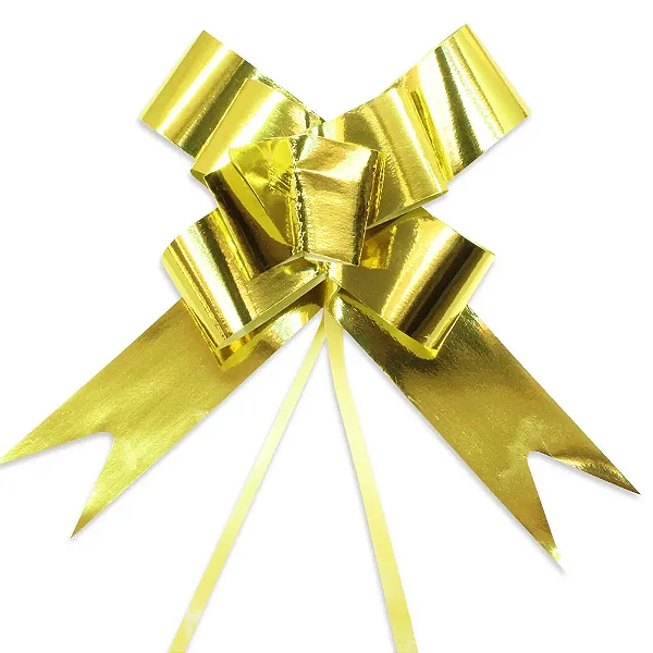 10 Laço Fácil Liso Metalizado Cromus 30 mm x 49 cm